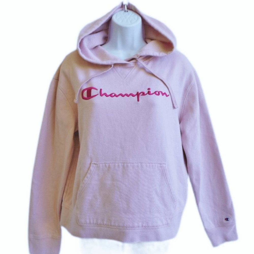 Champion Cream Sweater with Embroidered Logo